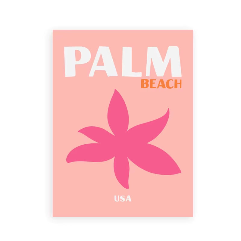 Preppy Color Travel Posters Miami Bondi Palms Ibiza Mykonos Capry Art Print Minimalist Nordic Canvas Painting Living Room Decor