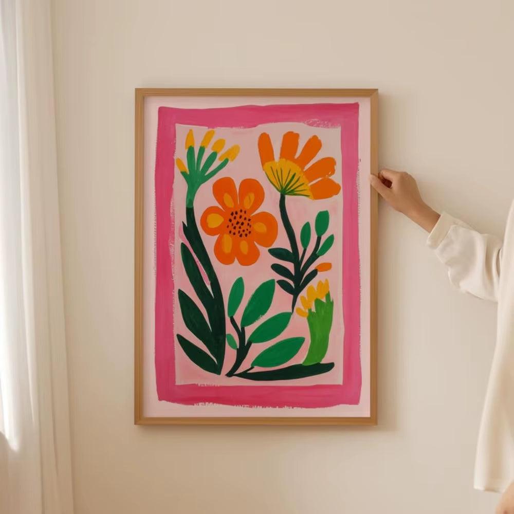 1/2Pcs Wildflower Floral Bouquet Botanical Abstract Canvas Print Poster Modern Aesthetic Art Prints Home Decor Wall Art Posters