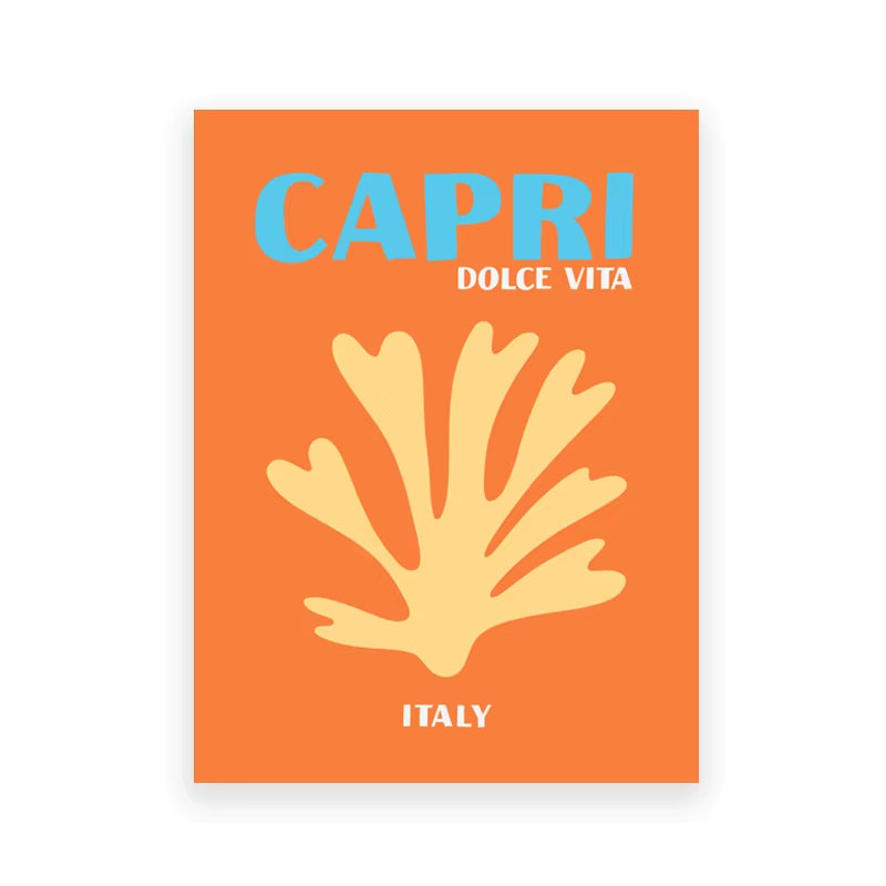 Preppy Color Travel Posters Miami Bondi Palms Ibiza Mykonos Capry Art Print Minimalist Nordic Canvas Painting Living Room Decor